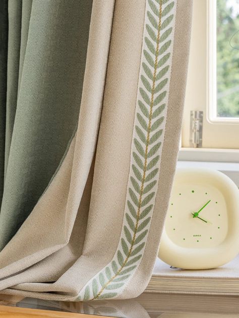 Curtain Green, Unique Curtains, Curtain Headings, Bedroom Curtain, Green Curtains, Thermal Curtains, Block Style, Room Darkening Curtains, Custom Curtains