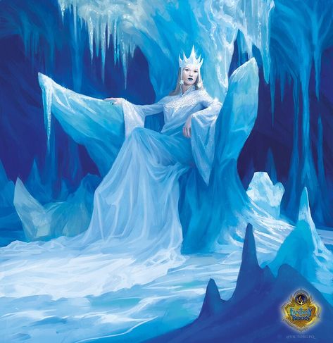 Ice Queen Art, Cryo Archon, Snow Queen Art, Archon Genshin, Aquarius Goddess, Ice People, Goddess Of Winter, Twisted Fairytales, Victor Garcia