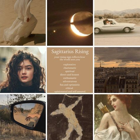 Virgo Sun Sagittarius Rising, Ascendant In Sagittarius, Rising Sagittarius Aesthetic, November Sagittarius Aesthetic, Saggitarius + Core + Aesthetic, Saggatirus Aesthetic, Saggitarius Moodboard, Sagittarius Rising Sign, Moon In Sagittarius Aesthetic