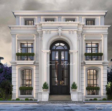 Neo Classical House Exterior, Classical Building Elevation, American Classic House Exterior, Classical House Elevation, Extraordinary Architecture, Classic Villa Exterior, Classic Elevation, New Classical Architecture, Neoclassical House