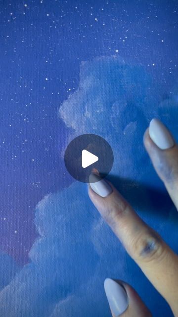 Midnight Sky Painting, Midnight Sky, Moon Painting, Oil Painters, Cloud Painting, Painting Videos, Dreamy Art, Process Art, Painting Process