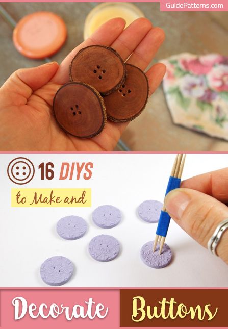 16 DIYs to Make and Decorate Buttons | Guide Patterns Diy Buttons Making, Homemade Buttons, Make Buttons, Button Making, How To Make Fabric Covered Buttons, Resin Buttons Diy, Diy Wood Buttons, Fabric Covered Button Magnets, Make Your Own Buttons