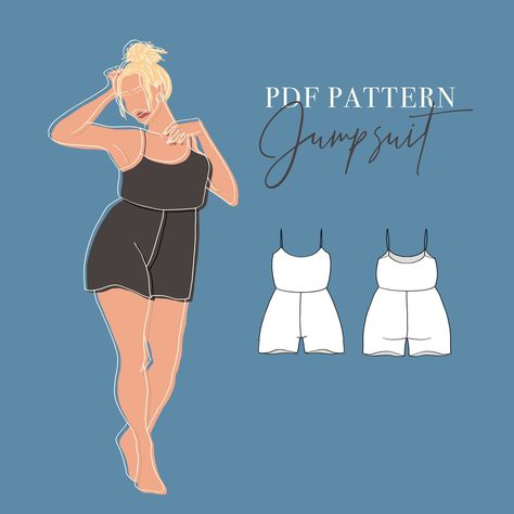 JUMPSUIT PATTERN - Summer jumpsuit digital pdf sewing pattern - size xxs-xxl for women Jumpsuit Sewing Pattern, Jumpsuit Sewing, Diy Plush Toys, Summer Jumpsuit, Stylish Jumpsuit, Jumpsuit Pattern, Jumpsuit Summer, Womens Sewing Patterns, Coat Patterns