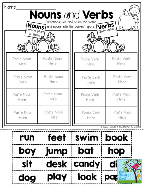 Grammar Worksheet Packet - Nouns, Adjectives And Verbs Worksheets A69 Nouns Worksheet Kindergarten, Nouns Kindergarten, Nouns And Verbs Worksheets, Verbs Worksheet, Adjective Worksheet, Nouns Worksheet, Nouns And Adjectives, First Grade Writing, Verb Worksheets