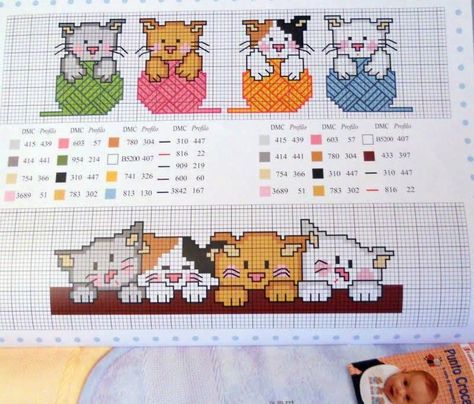 Cat Cross Stitches, Cross Stitch Boards, Handmade Canvas, Cat Cross Stitch Pattern, Pola Kristik, Cross Stitch Bookmarks, Baby Cross, Cross Stitch Borders, Cat Cross Stitch