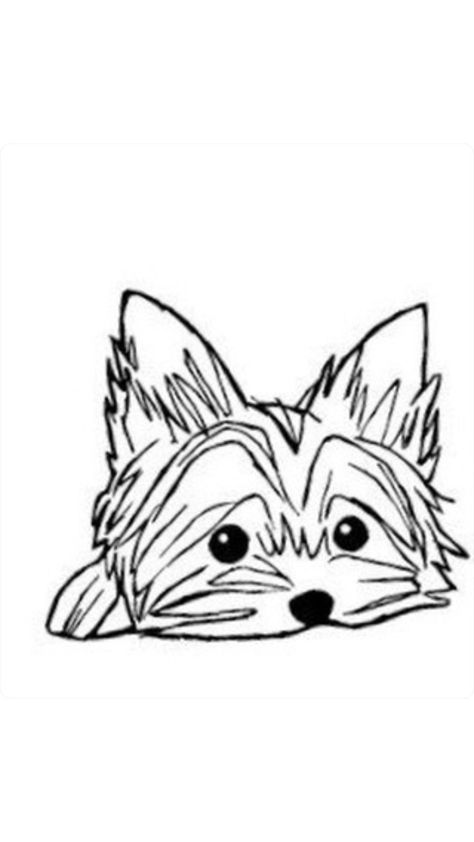 Chorkie Tattoo, Yorkie Line Tattoo, Silky Terrier Tattoo, Havanese Tattoo Ideas, Yorkie Cartoon Drawing, Yorkie Drawing Simple, Yorkie Silhouette Tattoo, Yorkie Line Drawing, Yorkie Tattoo Outline