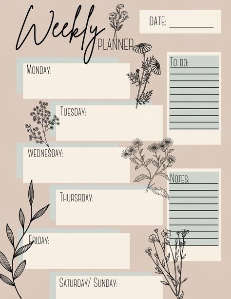 Digital Weekly Planner - Etsy in 2024 | Weekly planner print, Digital weekly planner, Weekly planner Aesthetic Todo List Template, Weekly Planner Aesthetic Printable, Weekly Planner Ideas Organizing, Planner Inspo Aesthetic, Digital Planner Weekly Layout, Cute Planner Template, Planner Outline, Weekly Planner Aesthetic, Agenda Aesthetic