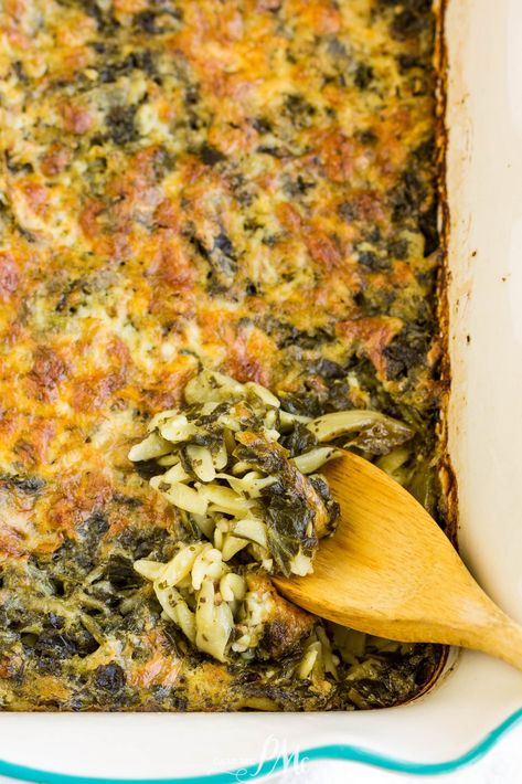 Spinach Artichoke Orzo, Artichoke Orzo, Orzo Spinach, Comforting Dinner, Orzo Recipes, Baked Pasta Recipes, Cooking Chicken To Shred, Treats Recipes, Amazing Appetizers