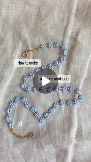 Flower Tie Necklace, Bead Necklace Flower Tutorial, Pearls Necklace Diy, Diy Bracelets Flower, Beaded Flower Necklace Diy, Seed Bead Flower Necklace Tutorial, Necklace Of Beads, How To Make Flower From Beads, Diy Beads Flower