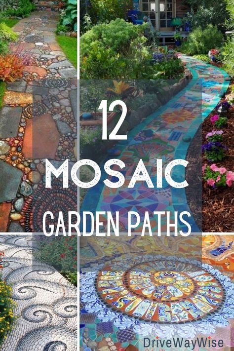 Mosaic Pathway, Mosaic Walkway, Stone Garden Paths, Outdoor Walkway, Walkways Paths, Rock Garden Design, Mosaic Garden Art, Garden Stepping Stones, Garden Walkway