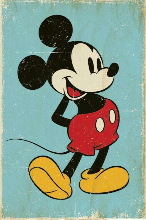 Vintage Mickey Mouse Mickey Mouse Retro, Disney Poster, Classic Mickey Mouse, Retro Disney, Mickey Mouse Art, Disney Posters, Steamboat Willie, Mickey Mouse Wallpaper, Disney Vintage