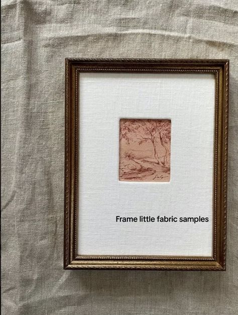 Framed Handwritten Letters, Framed Fabric Artwork, Fabric Matted Picture Frame, Print Framing Ideas, Things To Frame Other Than Pictures, Framing Fabric Wall Art, Diy Framing Artwork, Fabric Matte Frame, Framing Polaroids