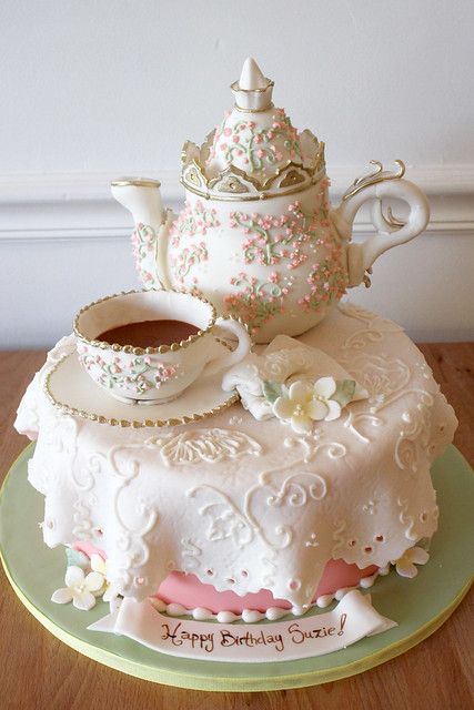 Tea Party Cake Ideas, Party Cake Ideas, Torte Creative, Teapot Cake, Tea Party Cake, Crazy Cakes, Pretty Birthday Cakes, Unique Cakes, Specialty Cakes