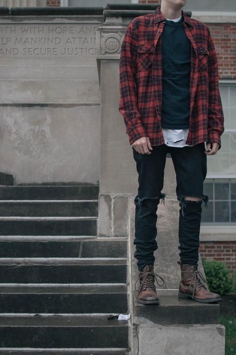 Flannel Outfits Men, Flannel Outfits, Hipster Mens Fashion, Mens Boots Fashion, Mens Fashion Urban, Latest Mens Fashion, Men Fashion Casual Outfits, Streetwear Men Outfits, Outfits Men