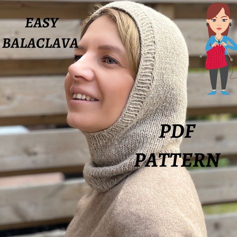 Balaclava Diy, Balaclava Knitting Pattern, Balaclava Knitting, Balaclava Pattern, Ski Hood, Crochet Hood, Knit Headband Pattern, Knitted Balaclava, Cotton Bralette