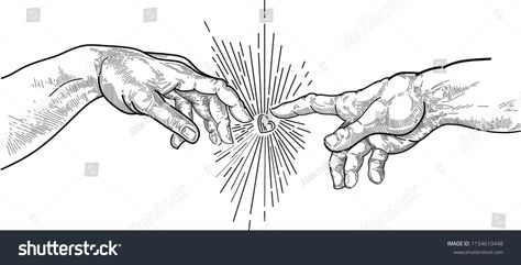 hands with frescoes "the creation of Adam"frescoes#hands#Adam#creation Creation Of Adam Recreation, Creation Of Adam Drawing, Creation Of Adam Tattoo Design, Adam Creation, The Creation Of Adam, Gear Clock, Tattoo Templates, Hand Images, Gods Hand