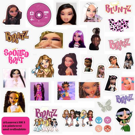 Bratz Doll Sticker, 2000s Aesthetic Stickers, 2000s Stickers Aesthetic, Y2k Stickers Aesthetic, Baddie Stickers, 2000s Stickers, Aesthetic Stickers Vintage, Sticker Y2k, Y2k Stickers