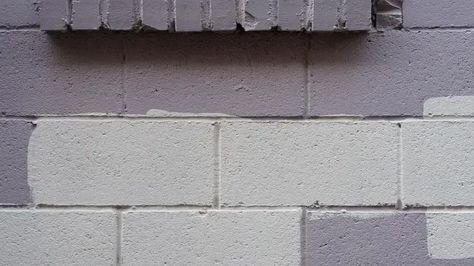 How To Paint Cinder Blocks - Home Improvement Painting Cinder Block Walls Outdoor, Painted Cinder Block Walls, Paint Cinder Blocks, Cinder Block Paint, Cinder Block House, Masonry Blocks, Painting Cement, Concrete Block Walls, Cinder Block Walls