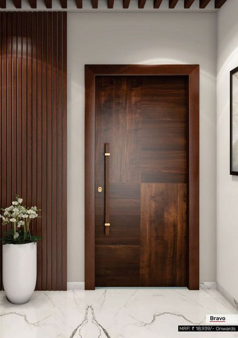 Door Decoration Designs Flush Doors Design Modern, Veneer Doors, Latest Door Designs, Pintu Interior, House Main Door, Flush Door Design, Modern Entrance Door, Modern Exterior Doors, House Main Door Design