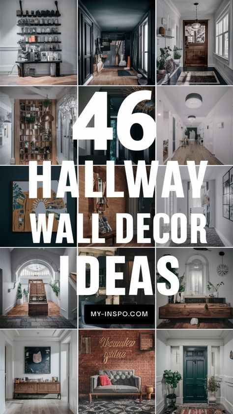 Photo Wall Collage Corridor, Hall Walls Ideas, Frames In Hallway Wall Ideas, Landing Wall Decor Ideas, Picture Frame Hallway Ideas, Entryway Wall Ideas Modern, Ideas For Entrance Hall Decor, Entryway Wall Art Modern, Wall Decor Long Hallway