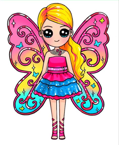 Drawing by Draw So Cute #cute #kawaii #chibi #cartoon #barbiefairy #barbie #fairy #magical #girl #drawing #DrawSoCute Belle Coloring Pages, Kawaii Girl Drawings, Baby Disney Characters, Kawaii Disney, Bff Drawings, Easy Love Drawings, Black And White Art Drawing, Animale Rare, Cute Animal Drawings Kawaii