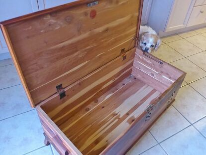 A friend of mine showed up one day with a cedar chest he picked up on the curb. #howto #diy #diys #craft #crafts #crafting #howto #ad #handmade #homedecor #decor #makeover #makeovers #redo #repurpose #reuse #recycle #recycling #upcycle #upcycling #unique #furniture #furnituremakeover #furnitureredo #thrifting #thriftstore Cedar Chest Redo, Chest Furniture, Shabby Chic Dresser, Cedar Chest, Furniture Painting, Multifunctional Furniture, My Bedroom, Tile Work, Functional Furniture