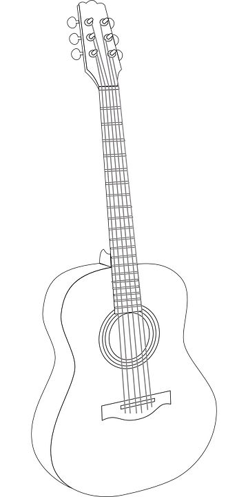 Cool Guitar Designs, Guitar Doodle, Guitar Art Painting, Guitar Outline, Acoustic Guitar Tattoo, Acoustic Guitar Art, Guitar Play, Guitar Designs, Guitar Illustration