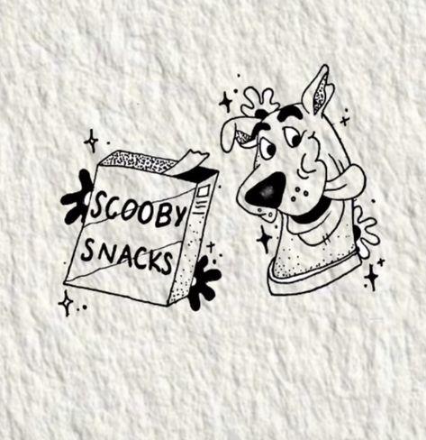 Mini Scooby Doo Tattoo, Scooby Doo Tattoo Ideas Design, Old Cartoon Tattoo Ideas, Scooby Doo Line Art, Cute Scooby Doo Tattoo, Scooby Snack Tattoo, Old Friends Tattoo, Scooby Doo Matching Tattoos, Scooby Tattoo Ideas