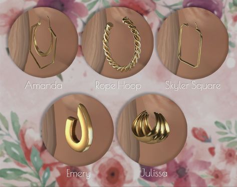 Amanda Double Hoop Earrings  (SFS / Mediafire)  - TF-EF  - 1647 poly  - envcube  - layerabled  - compressed  - 4 swatches  Rope Hoop Earrings  (SFS / Mediafire)  - TF-EF  - 3731 poly  - envcube  - layerabled  -... New Sims 4 Cc 2024, Sims 4 Cc Jewelry Patreon, Sims4 Jewelry, Sims 4 Cheats, Sims 4 Piercings, Sims 4 Cas Mods, Play Sims 4, Sims Packs, Sims 4 Cc Shoes