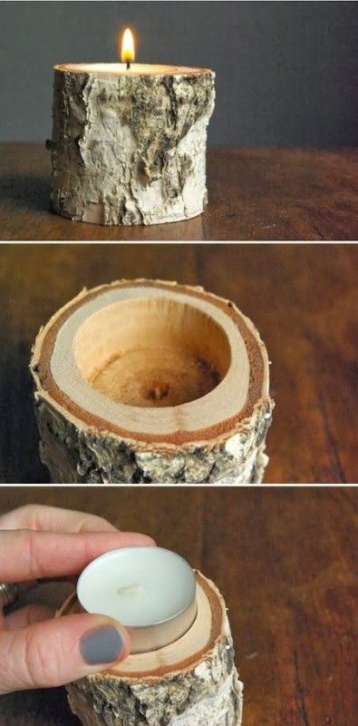 DIY: Candle holder with Birch wood in wood diy  with Wood DIY Candle holder Birch Birch Wood Candle Holders, Saint Valentin Diy, Candles Ideas, Creative Candles, Diy Candle Holders, Wood Candle Holders, Wood Candles, Jar Candle, Valentine's Day Diy