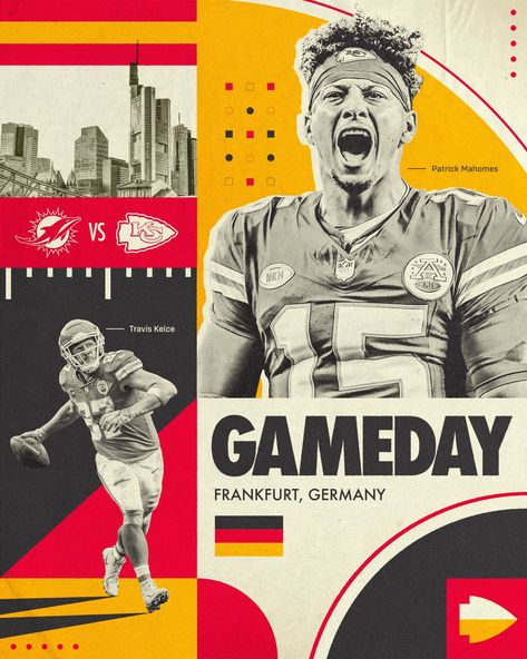 Maroon Theme, Gameday Graphics, Sport Ideas, Football Artwork, Poster Sport, Chiefs Kingdom, Sports Advertising, Sports Design Ideas, Football American