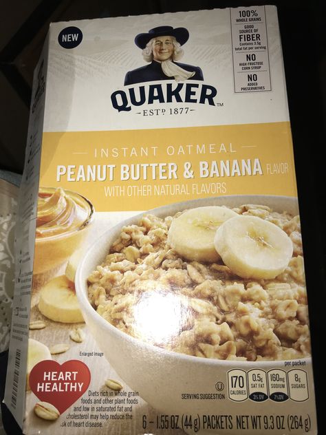 Quaker Instant Oatmeal, Oatmeal Peanut Butter, Instant Breakfast, Quaker Oats, Oats Quaker, Instant Oatmeal, Banana Flavored, Peanut Butter Banana, Plant Food