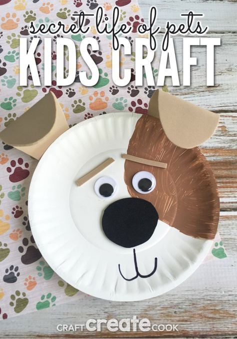 Kids will love this easy Secret Life of Pets Max the dog craft! Paper Plate Crafts, Secret Life Of Pets, Daycare Crafts, Dog Crafts, Plate Crafts, Crafty Kids, Childrens Crafts, Animal Crafts, Craft Activities For Kids