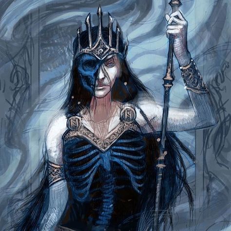 Hel Mythology, Hel Goddess, Norse Goddess, Loki Marvel, Fantasy Paintings, Mythology Art, Goddess Art, Norse Mythology, Gods And Goddesses