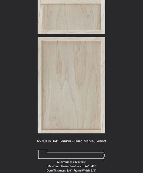 Maple 4S 3/4" Shaker Door - Slim Shaker Skinny Shaker Alternative Slim Shaker Cabinets Kitchen, Shaker Trim, Slim Shaker Cabinet, Key Images, Door Alternatives, Slim Shaker, Cabinet Door Replacement, Cabinet Door Designs, Cabinet Trends