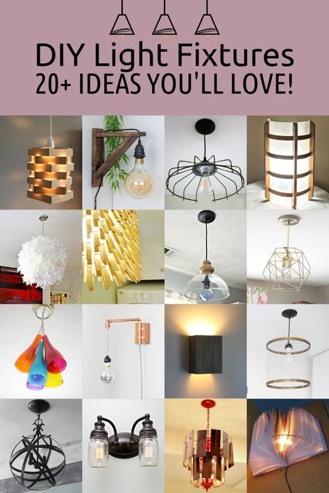 Diy Light Fixtures Ceiling, Cover Ugly Light Fixture, Diy Hanging Light Fixtures, Cheap Light Fixtures, Diy Light Shade, Light Fixture Makeover, Diy Hanging Light, Desk And Table, Ceiling Lights Diy