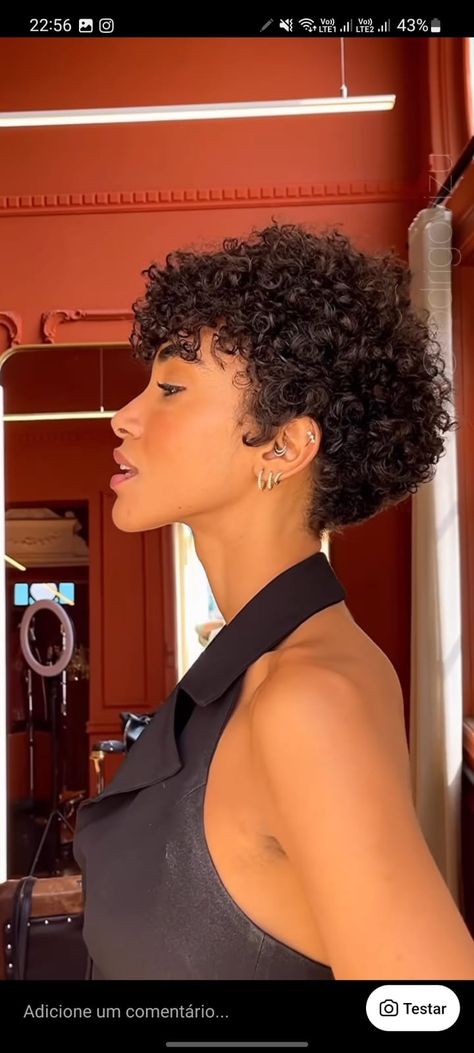 Rihanna Short Curly Hair, 3b Haircut Short, Short Curly Hair Pixie Black Women, Short Curly Afro Natural Hair 4c, Styling Curly Pixie Haircut, Curry Short Hair, 4a Natural Hair Short, 3c Pixie Curly Hair, Short Curly Haircuts 3c