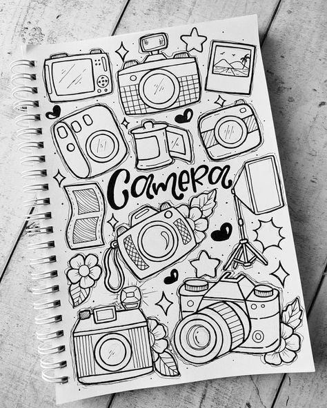 Camera Sketch, Camera Doodle, Doodling Ideas, Doodling Art, Instagram Camera, Doodle Art For Beginners, Doddle Art, Whimsical Art Journal, Pokemon Sketch