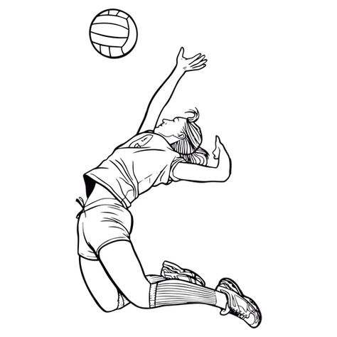 Volleyball player female spiking stroke #AD , #player, #Volleyball, #spiking, #stroke, #female Volleyball Players Female Drawing, Volleyball Spike Drawing, Volleyball Girl Drawing, Playing Volleyball Drawing, Volleyball Player Drawing, Volleyball Sketch, Volleyball Drawings, Sport Drawing, Volleyball Drawing