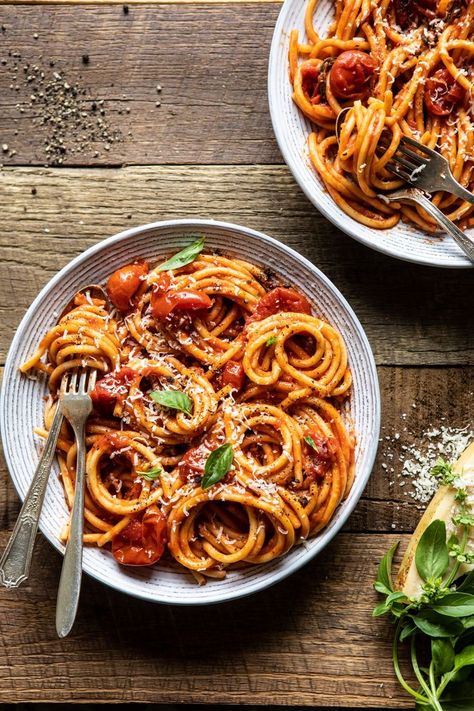 Bucatini Amatriciana | halfbakedharvest.com #pasta #easyrecipes #italian Delicious Food Images, Bucatini Amatriciana, Pasta Images, Pasta And Sauce, Bucatini Pasta, Best Pasta Dishes, Pasta Italiana, Half Baked, Half Baked Harvest