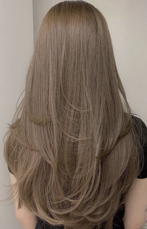 Light Brown Aesthetic Hair, Bambi Brown Hair, Ash Hair Color Blonde, Pastel Brown Hair, Chocolate Milk Hair Color, Hair Colours Natural, Taupe Balayage Hair, Cool Brown Asian Hair, Hair Updo Wedding Guest