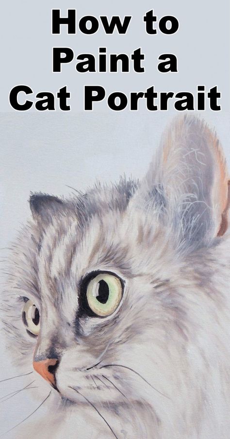 Oil Painting Nature, Oil Painting Tutorial, Oil Painting Techniques, Cat Portrait, Watercolor Artists, Watercolor Cat, Cat Portraits, Online Painting, Cat Painting