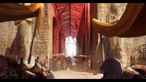 ArtStation - Egyptian market, Arno Male Egypt Market, Cloud Runner, Egyptian Market, Dnd Locations, Storyboard Art, Egyptian Aesthetic, Ancient Egyptian Architecture, Computer Photo, Desert Style