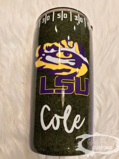 Lsu Svg Files Cricut, Football Tumbler Ideas, Work Tumblers, Football Coach Tumbler Ideas, Lsu Tumbler Ideas, Lsu Cricut Ideas, Lsu Tumbler Cups For Men, College Football Tumblers, Fsu Tumbler