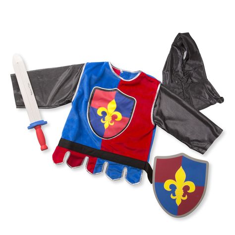 Knight Costume | Knight Dress-up Outfit Medieval Knight Costume, Costume Chevalier, Knight Dress, Silver Gloves, Role Play Costume, Knight Costume, Melissa And Doug, Kids Dress Up, Up Costumes