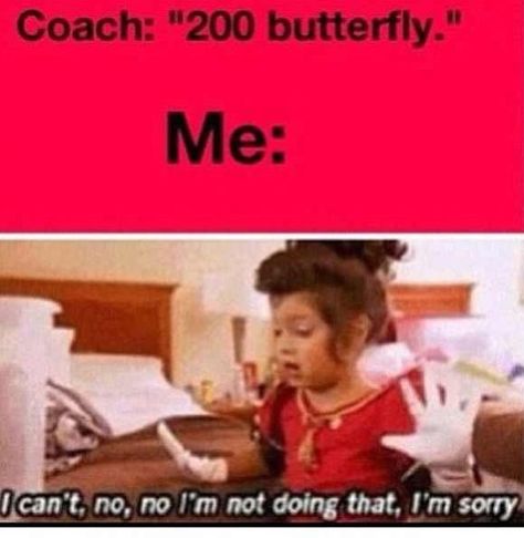 Hahahaha that awkward moment when you would sooner sit on a cactus than swim 200 fly. Aren't coaches funny like that?(: Swimmer Memes, Swimming Jokes, Swimming Funny, Swimming Memes, Swimmer Problems, I Love Swimming, Swimmers Life, Olympic Games Sports, Swim Coach