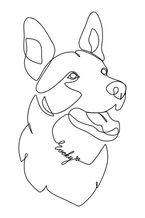 Cute Line Drawings, Line Drawing From Photo, Blitz Tattoo, Tatoo Dog, Drawing One Line, Sketch From Photo, Line Drawing Tattoos, Dog Line Drawing, Dog Outline