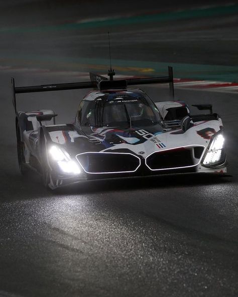 Le Mans, WEC + IMSA news | LMDh season 👀 on Instagram: "BMW M Hybrid V8 making a splash during testing ☔️ There hasn’t been much rain in Europe this summer, but BMW bagged one in Catalunya this week as they tested their LMDh car. This thing looks epic, and even better in the rain. I didn’t realise, however, that the grille actually has its own lights! Farfus, Yelloly, Wittmann, Eng and Van der Linde are the factory drivers known to have driven across the week. Is this the best looking LMDh Bmw M Hybrid V8, Bmw Hypercar, Le Mans Wallpaper, Wec Racing, Le Mans Cars, Bmw Hybrid, Night Racing, Car Racing Video, Bmw M3 Gtr