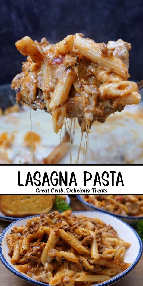 A double collage photo of lasagna pasta. Cheesy Beef Pasta Recipes, Red Sauce Pasta Recipes Ground Beef, Mini Penne Pasta Recipes, Kid Pasta Recipes, Ground Beef Italian Recipes, Pasta Recipes With Meat, Easy Kid Approved Dinners, Pasta Dishes With Ground Beef, Meals With Noodles