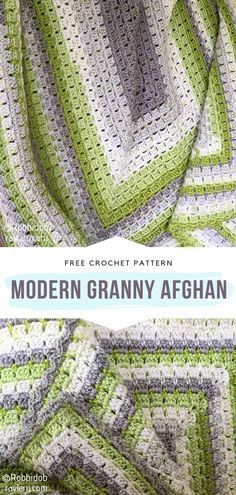 Modern Haken, Crochet Modern, Motifs Granny Square, Granny Square Haken, Afghans Crochet, Granny Square Crochet Patterns Free, Crochet Afghan Patterns Free, Confection Au Crochet, Loving People